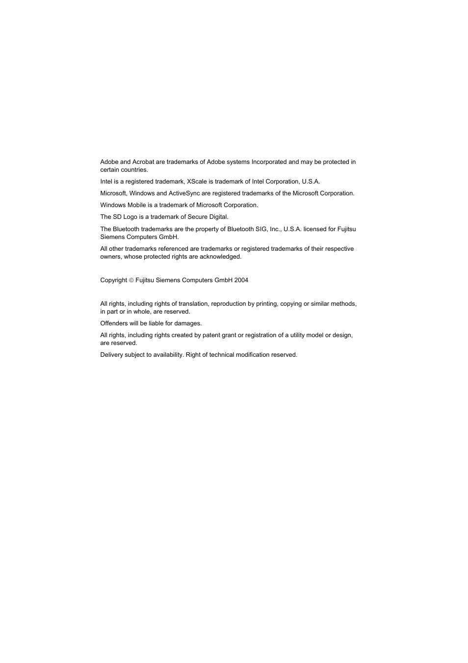 Fujitsu Siemens Computers LOOX 700 User Manual | Page 6 / 70