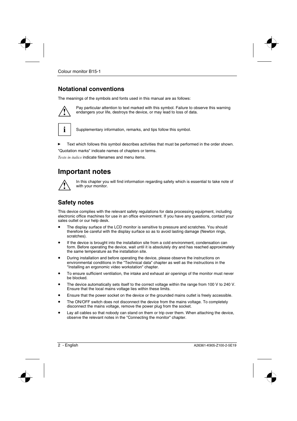 Notational conventions | Fujitsu Siemens Computers B15-1 User Manual | Page 4 / 24
