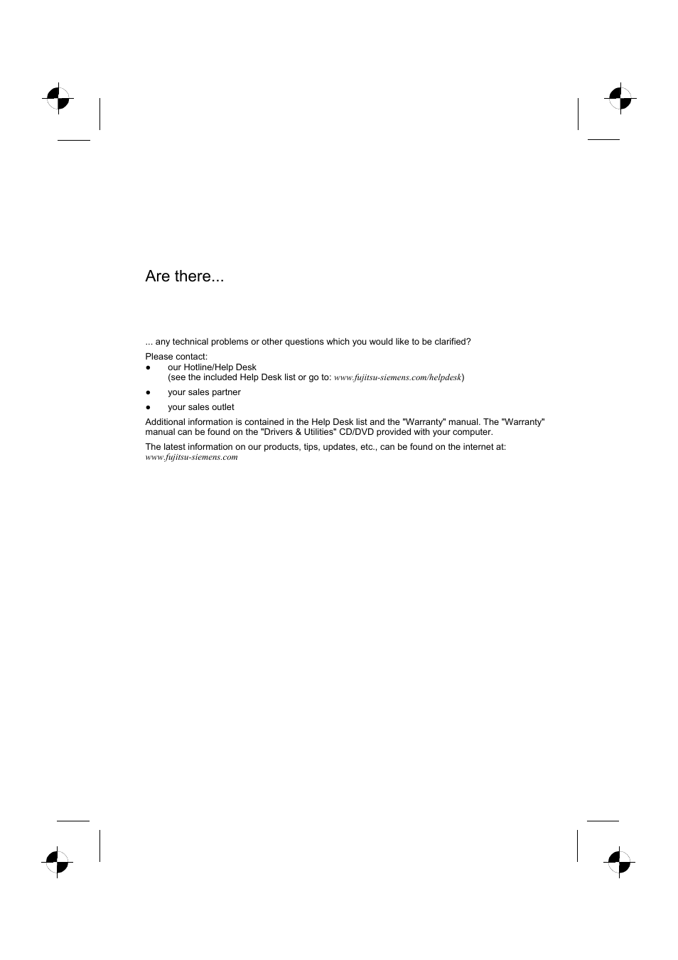 Are there | Fujitsu Siemens Computers AMILO Pro V2035 User Manual | Page 2 / 84