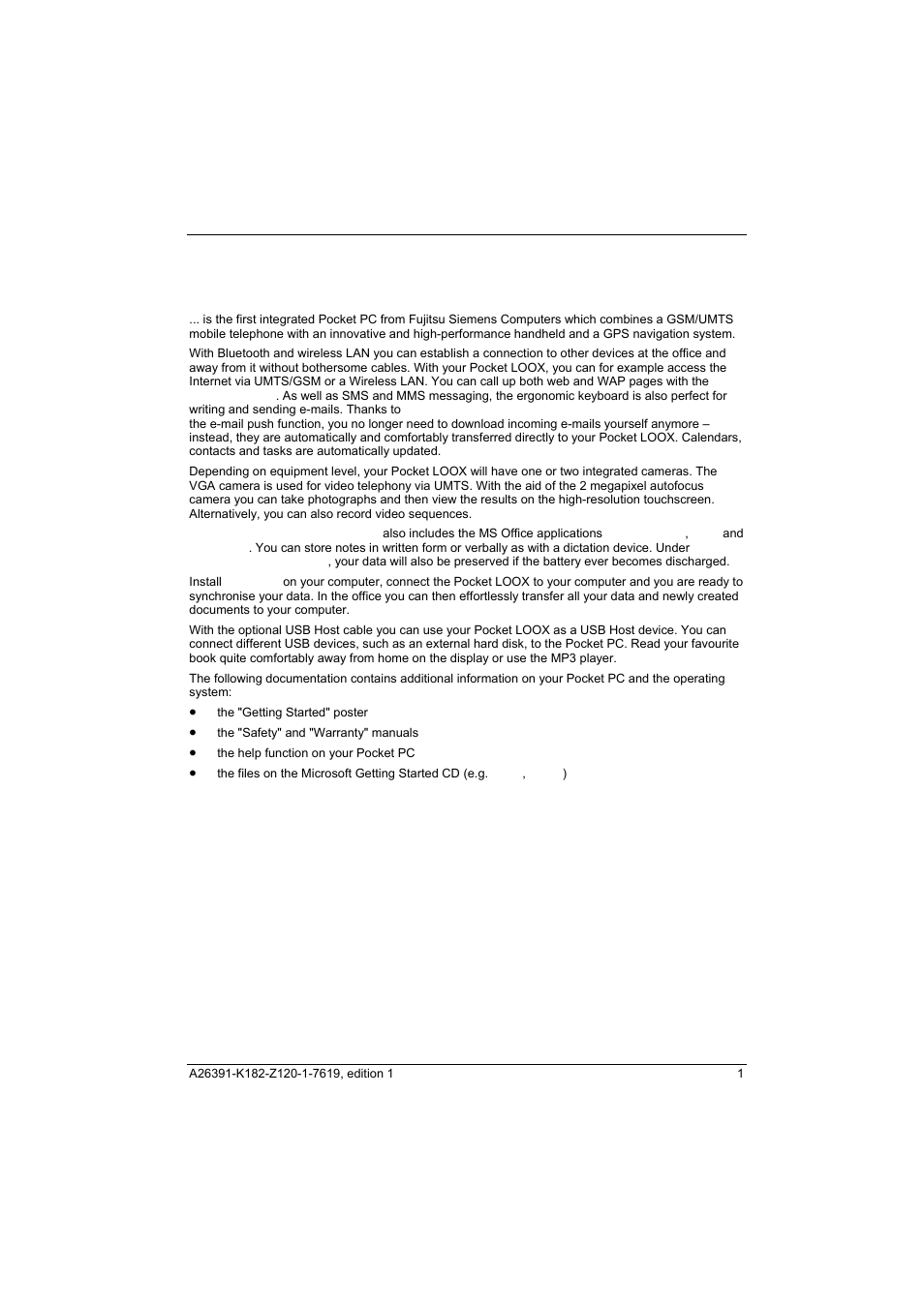 Your pocket loox | Fujitsu Siemens Computers Loox T User Manual | Page 11 / 118