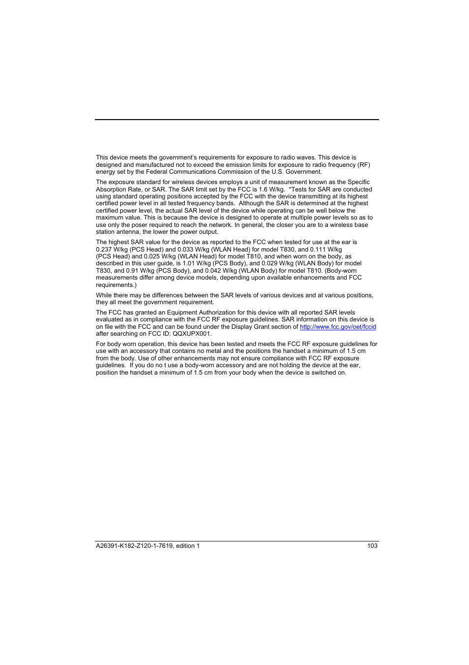 Rf exposure information (sar) | Fujitsu Siemens Computers Loox T User Manual | Page 113 / 118