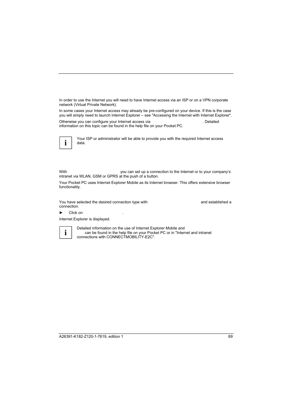 Using the internet, Accessing the internet with internet explorer | Fujitsu Siemens Computers Loox T User Manual | Page 79 / 118