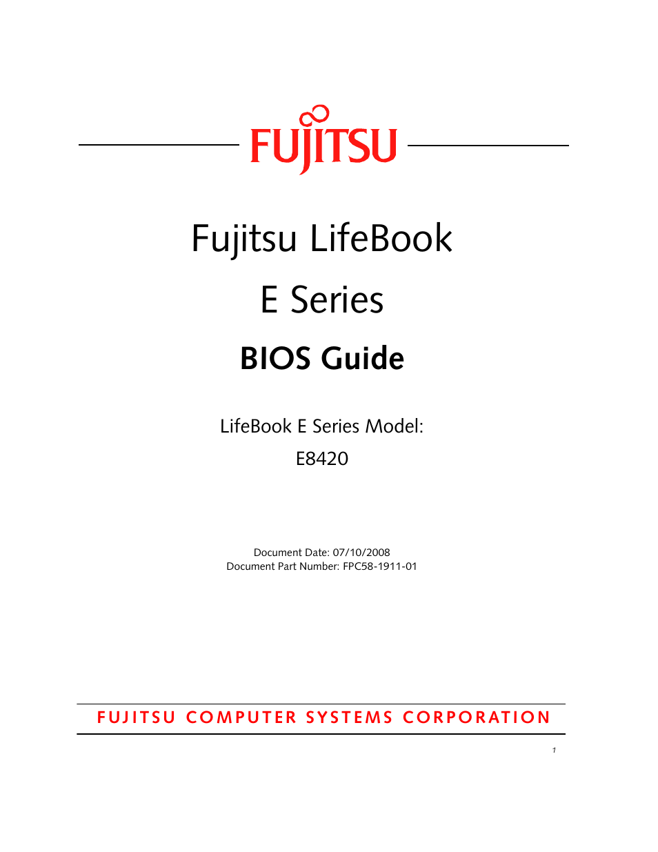Fujitsu Siemens Computers LifeBook E8420 User Manual | 30 pages