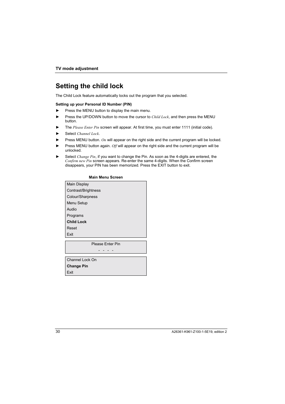 Setting the child lock | Fujitsu Siemens Computers V17-1 User Manual | Page 38 / 64