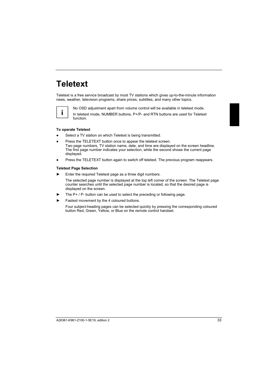 Teletext | Fujitsu Siemens Computers V17-1 User Manual | Page 41 / 64