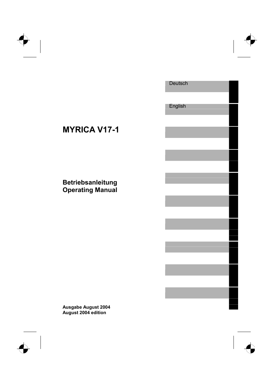 Myrica v17-1, Betriebsanleitung operating manual | Fujitsu Siemens Computers V17-1 User Manual | Page 5 / 64