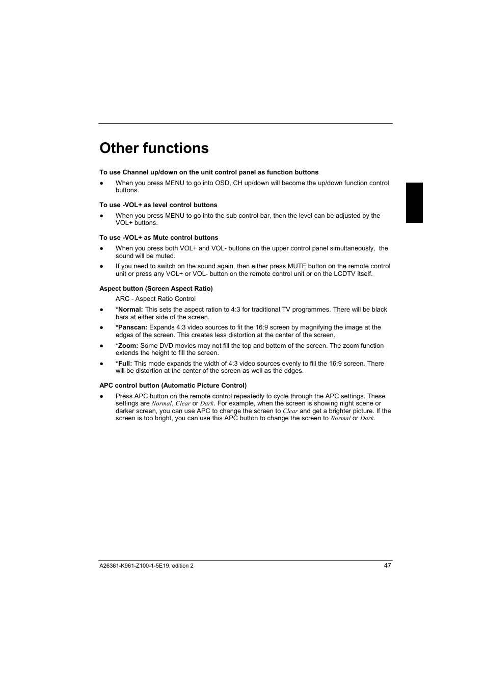 Other functions | Fujitsu Siemens Computers V17-1 User Manual | Page 55 / 64