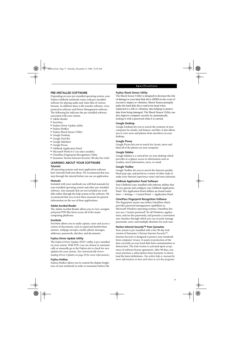 Fujitsu Siemens Computers LifeBook A3120 User Manual | Page 81 / 120