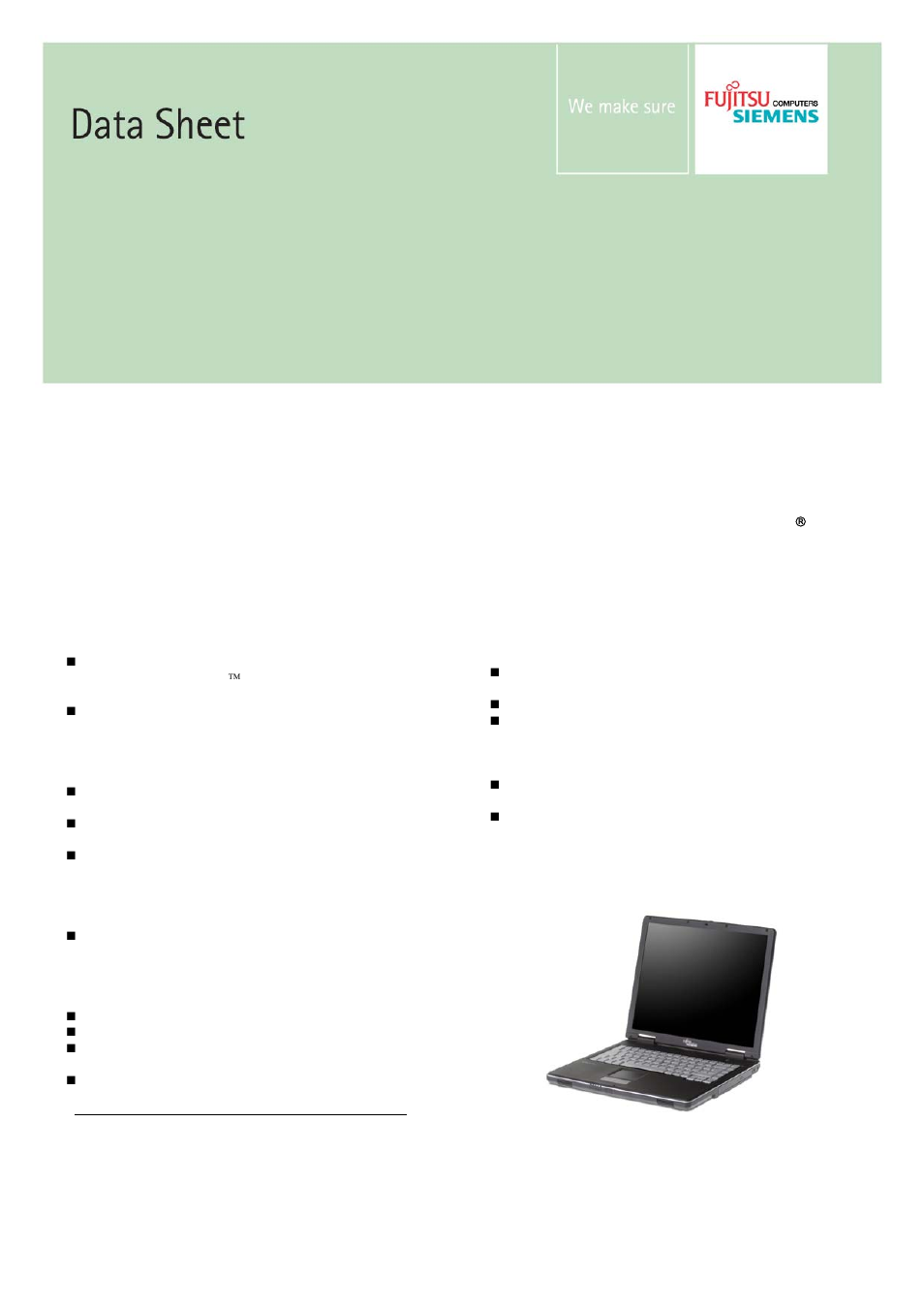 Fujitsu Siemens Computers AMILO Pro V8010 User Manual | 2 pages