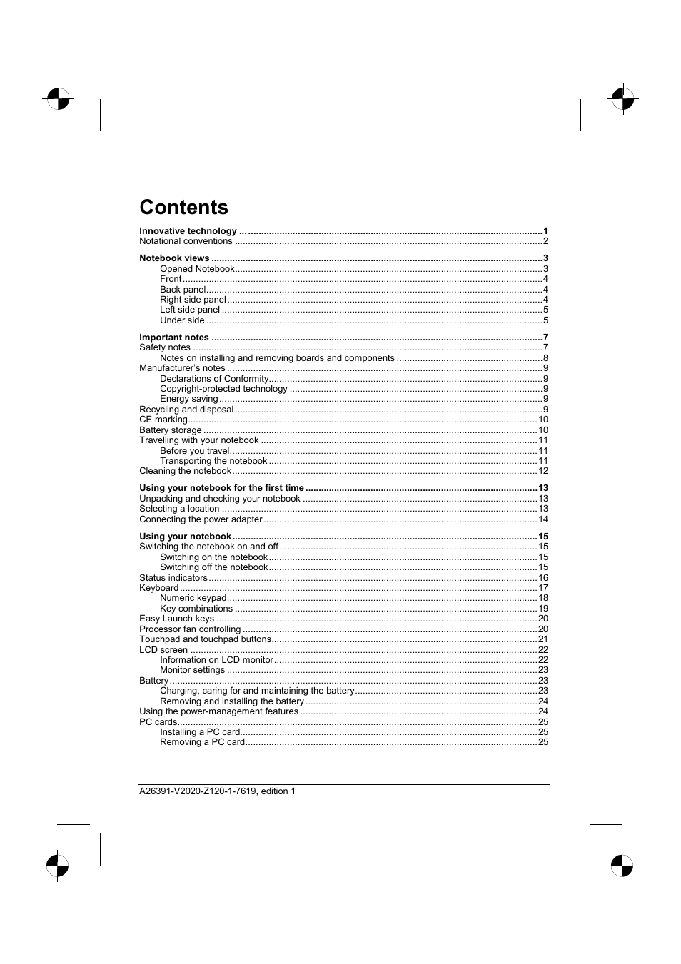 Fujitsu Siemens Computers V2020 User Manual | Page 7 / 60