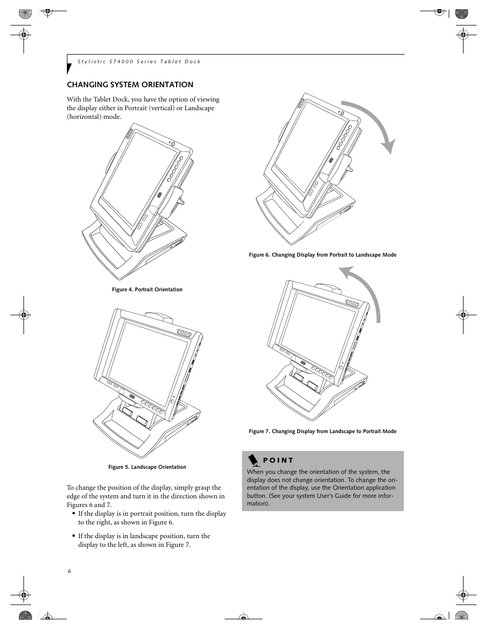 Changing system orientation | Fujitsu Siemens Computers Tablet Dock ST4000 Series User Manual | Page 6 / 12