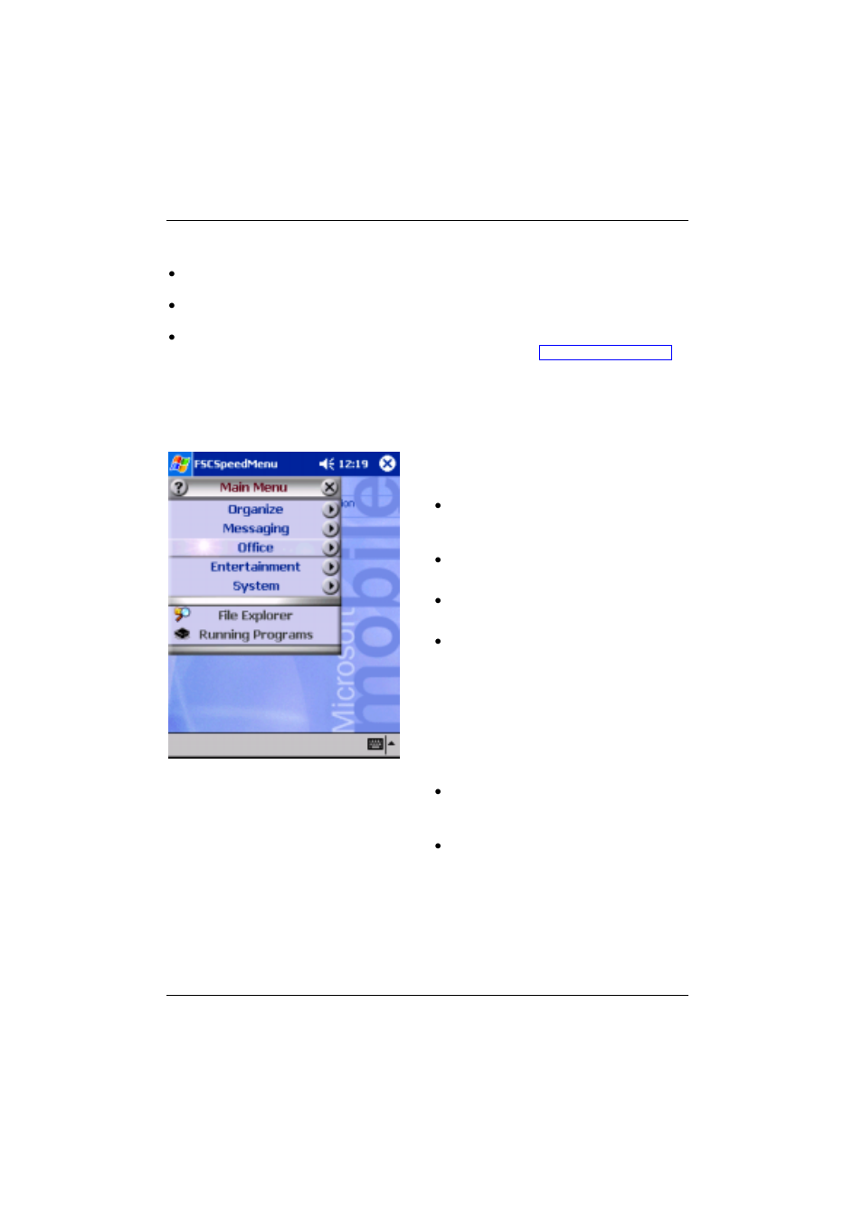 Programme structure, Main menu, Quick menu | Main menu quick menu | Fujitsu Siemens Computers Pocket LOOX 600 User Manual | Page 44 / 73