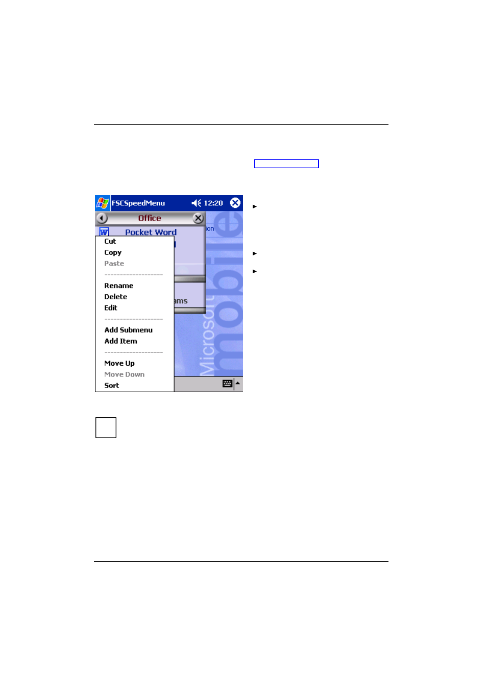 Editing fsc speedmenu | Fujitsu Siemens Computers Pocket LOOX 600 User Manual | Page 46 / 73