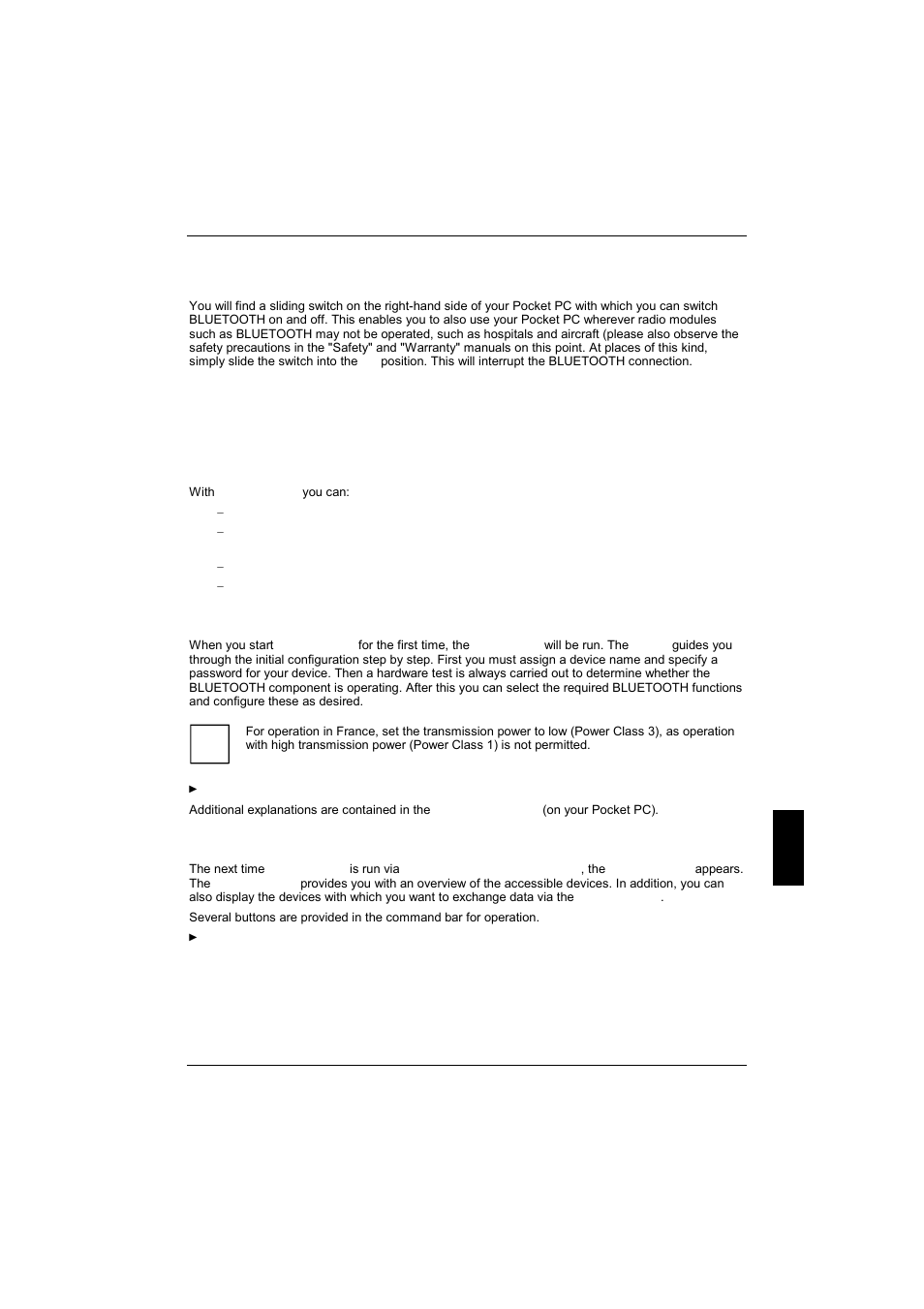 Activating and deactivating bluetooth, Pocketplugfree software for bluetooth | Fujitsu Siemens Computers Pocket LOOX 600 User Manual | Page 59 / 73