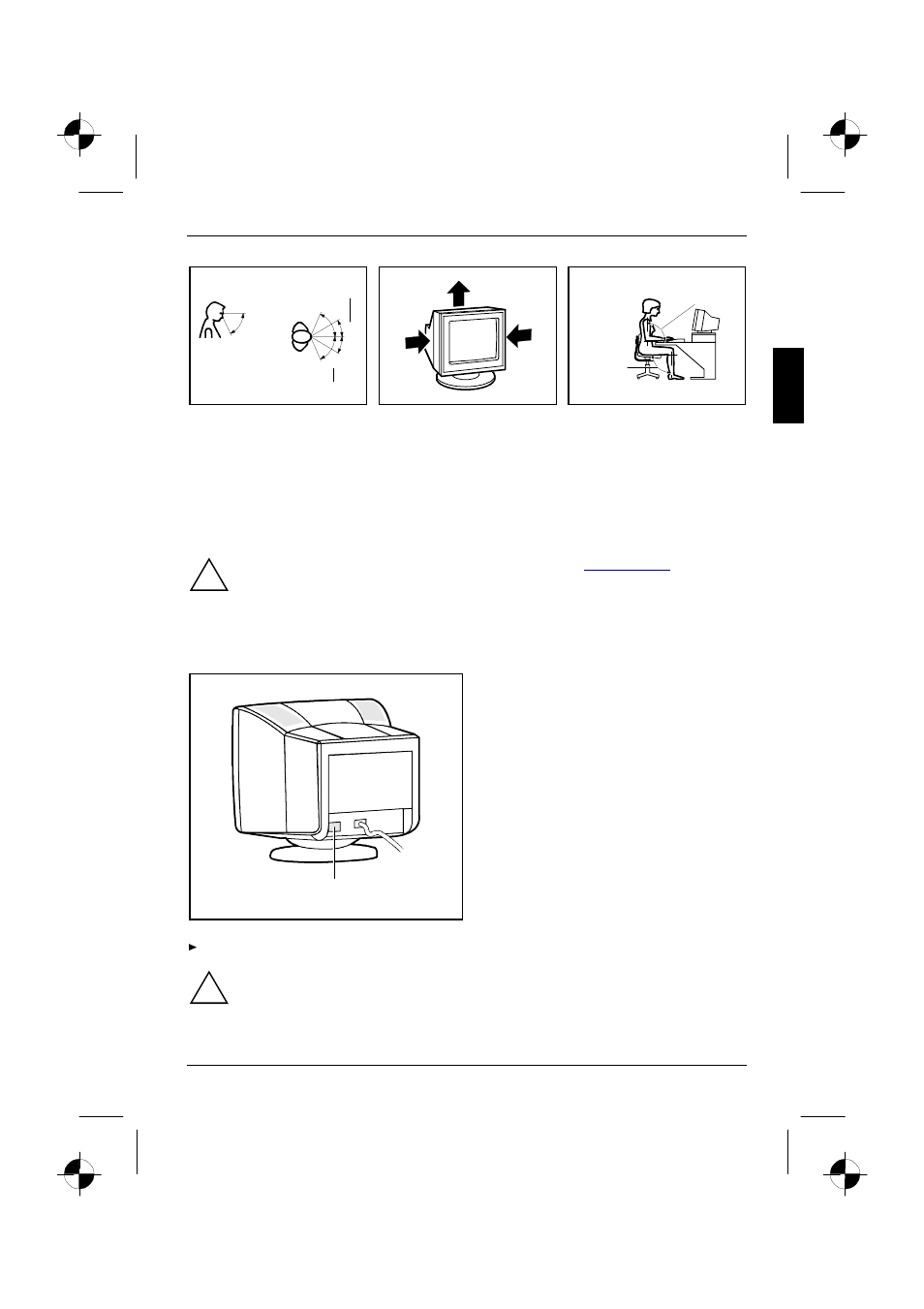 Connecting the monitor, Observe the relevant notes in the chapter | Fujitsu Siemens Computers MCM 17P2 User Manual | Page 15 / 28