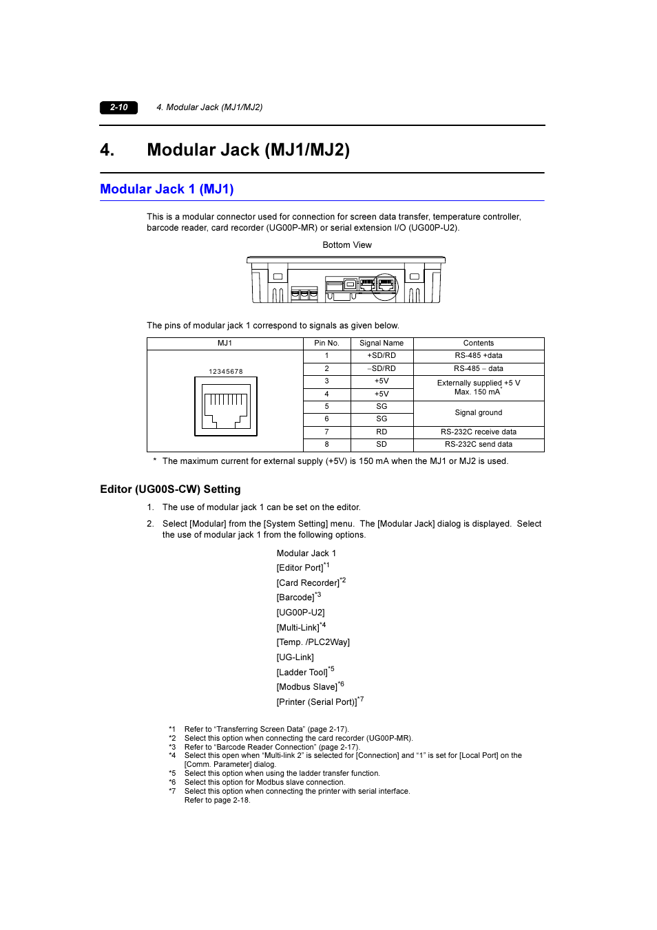 Modular jack (mj1/mj2), Modular jack 1 (mj1), Modular jack (mj1/mj2) -10 | Modular jack 1 (mj1) -10 | Fuji Bikes FEH381 User Manual | Page 29 / 124