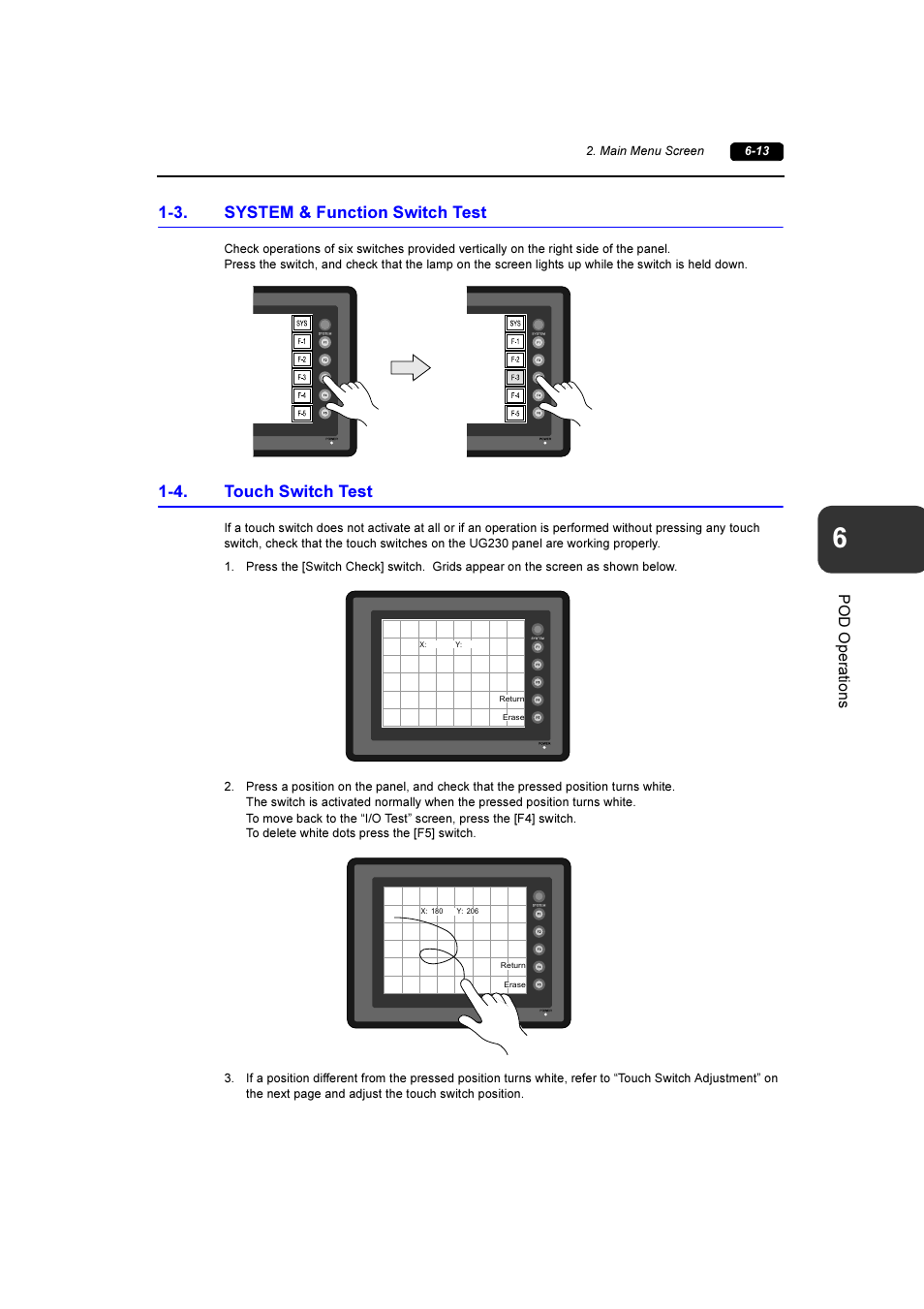 3. system & function switch test, 4. touch switch test, System & function switch test -13 | Touch switch test -13 | Fuji Bikes FEH381 User Manual | Page 86 / 124