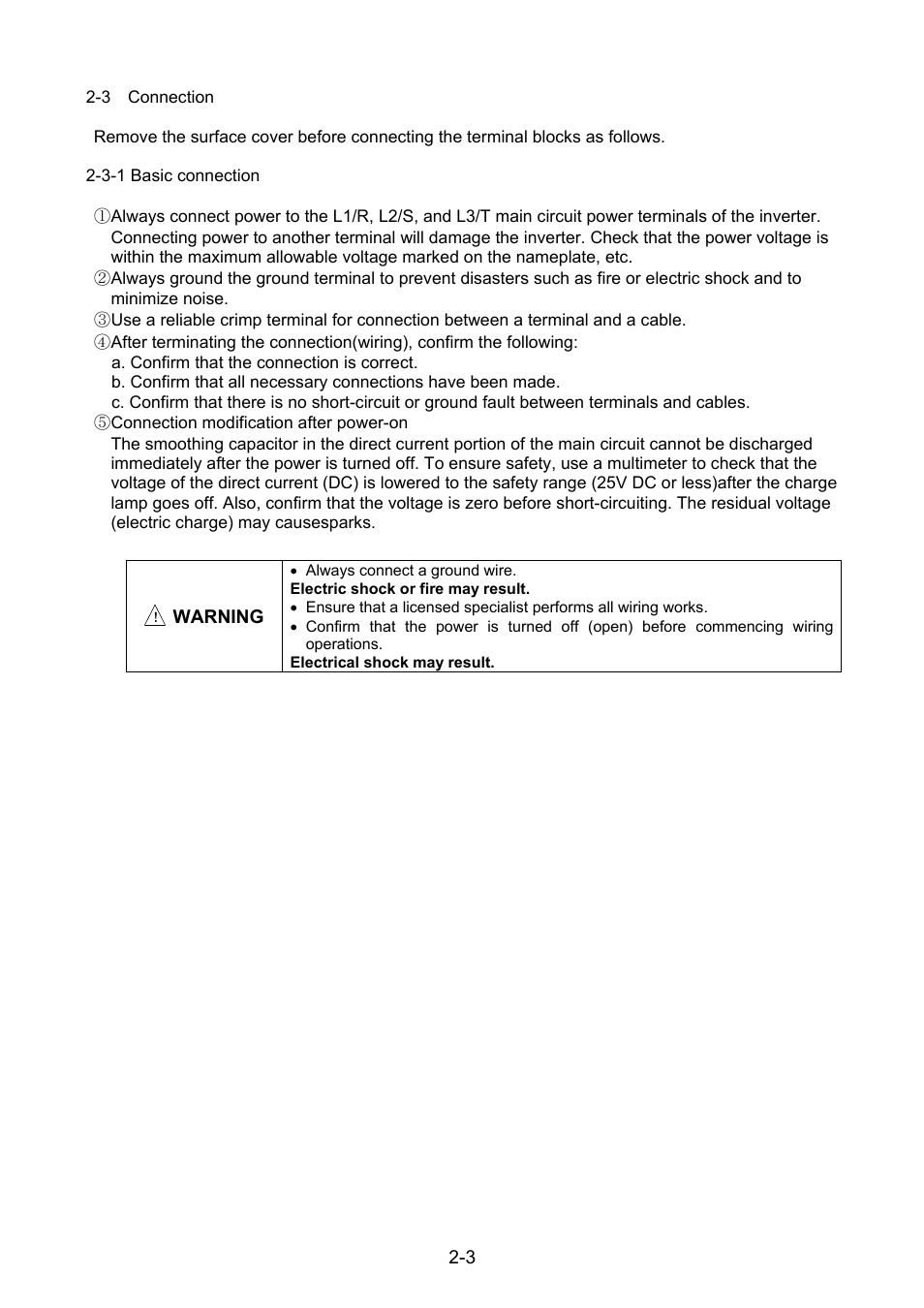 3 connection, 3-1 basic connection | Fuji Bikes FRENIC 5000G11S/P11S User Manual | Page 15 / 132