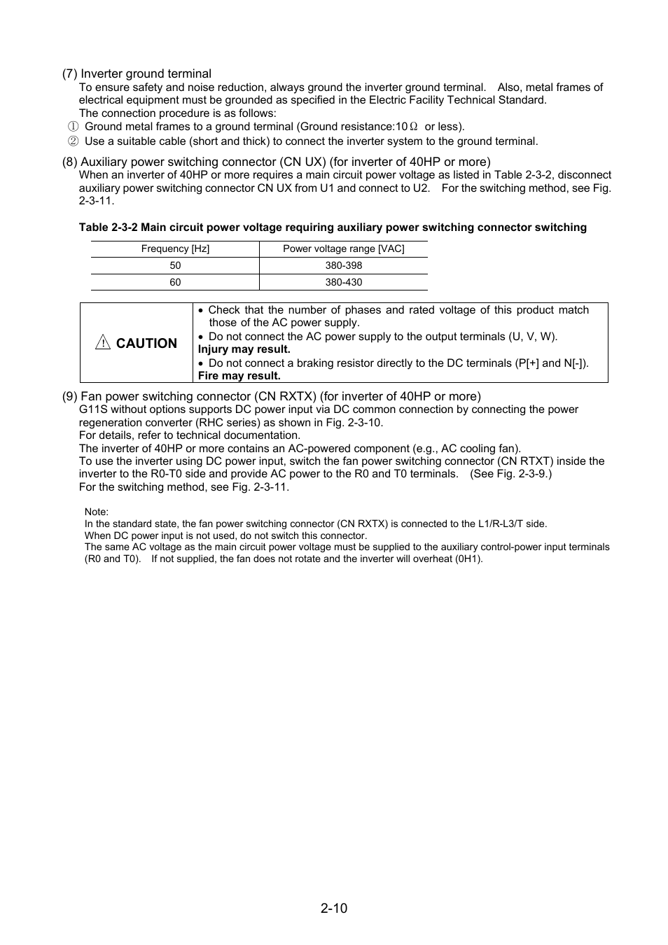 Fuji Bikes FRENIC 5000G11S/P11S User Manual | Page 22 / 132