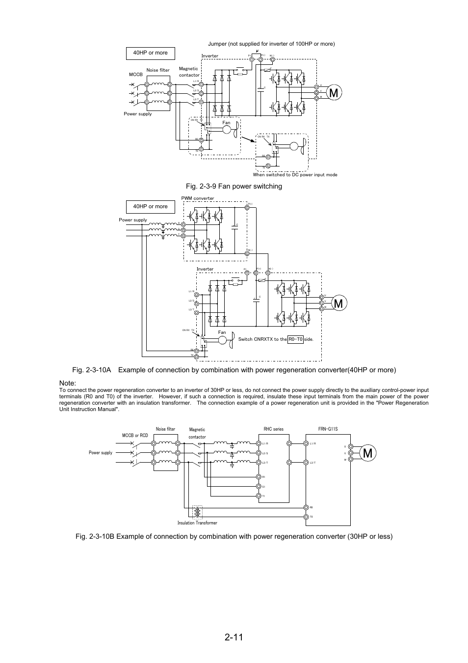 30kw or more, Fig. 2-3-9 fan power switching | Fuji Bikes FRENIC 5000G11S/P11S User Manual | Page 23 / 132