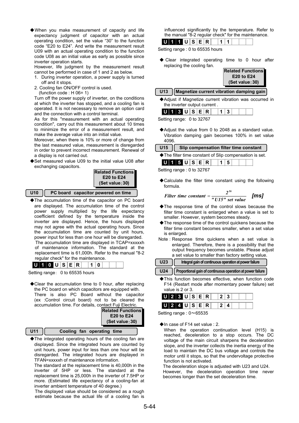 Fuji Bikes FRENIC 5000G11S/P11S User Manual | Page 91 / 132