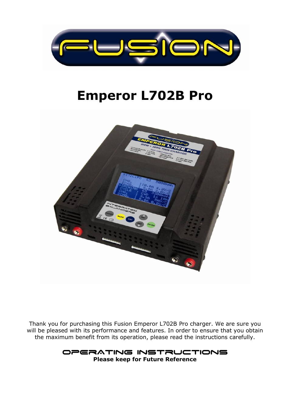 Fusion Emperor L702B Pro User Manual | 20 pages