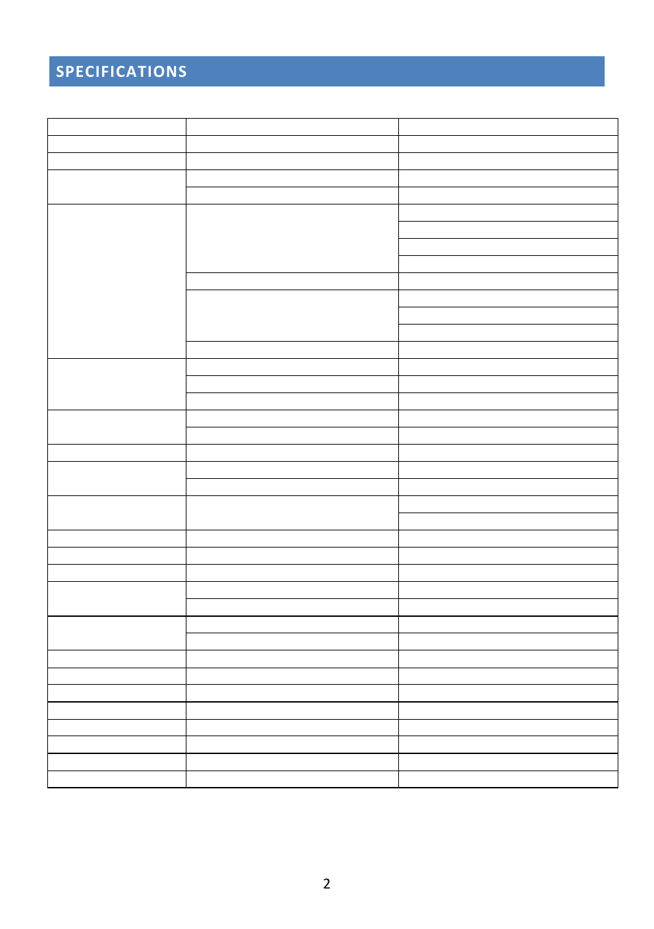 Specifications | Fusion Emperor L702B Pro User Manual | Page 3 / 20