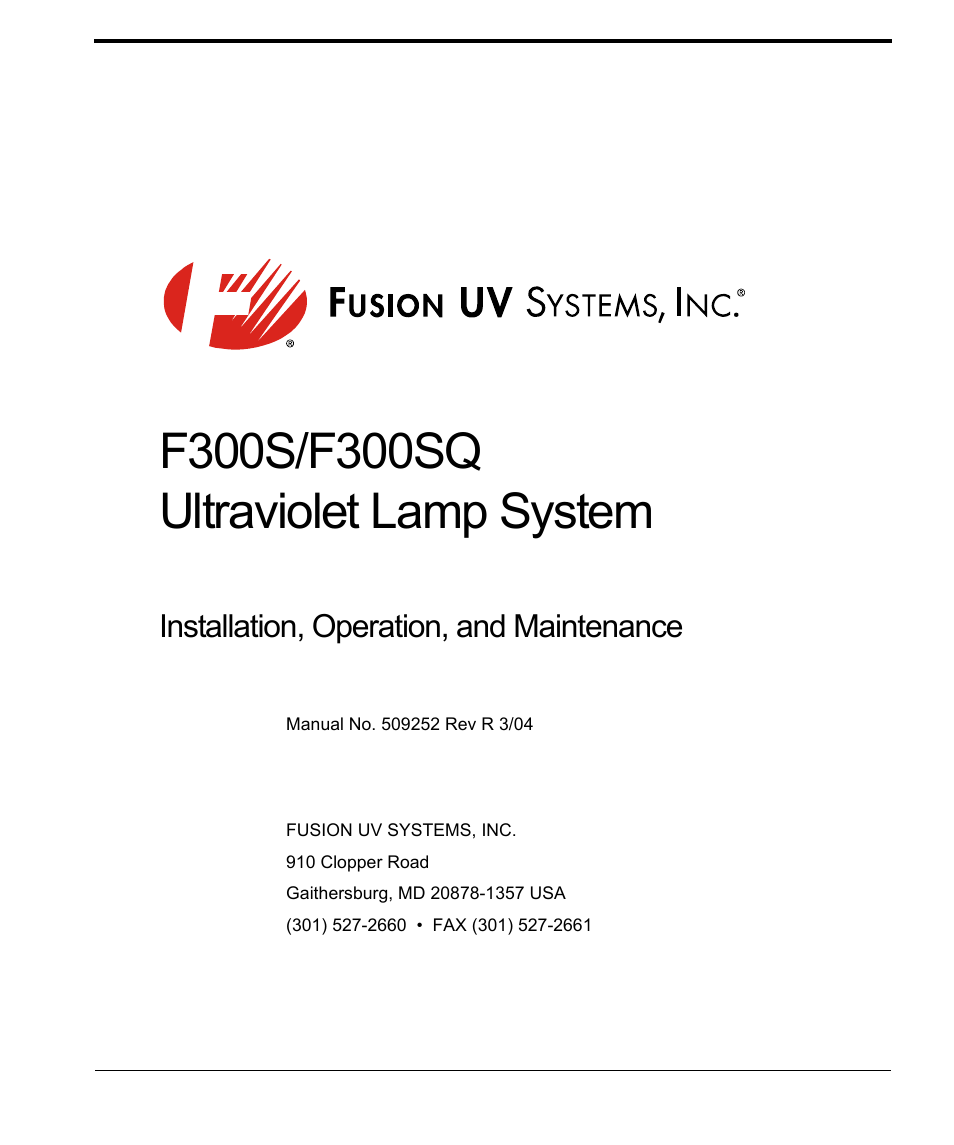 Fusion F300S User Manual | 154 pages