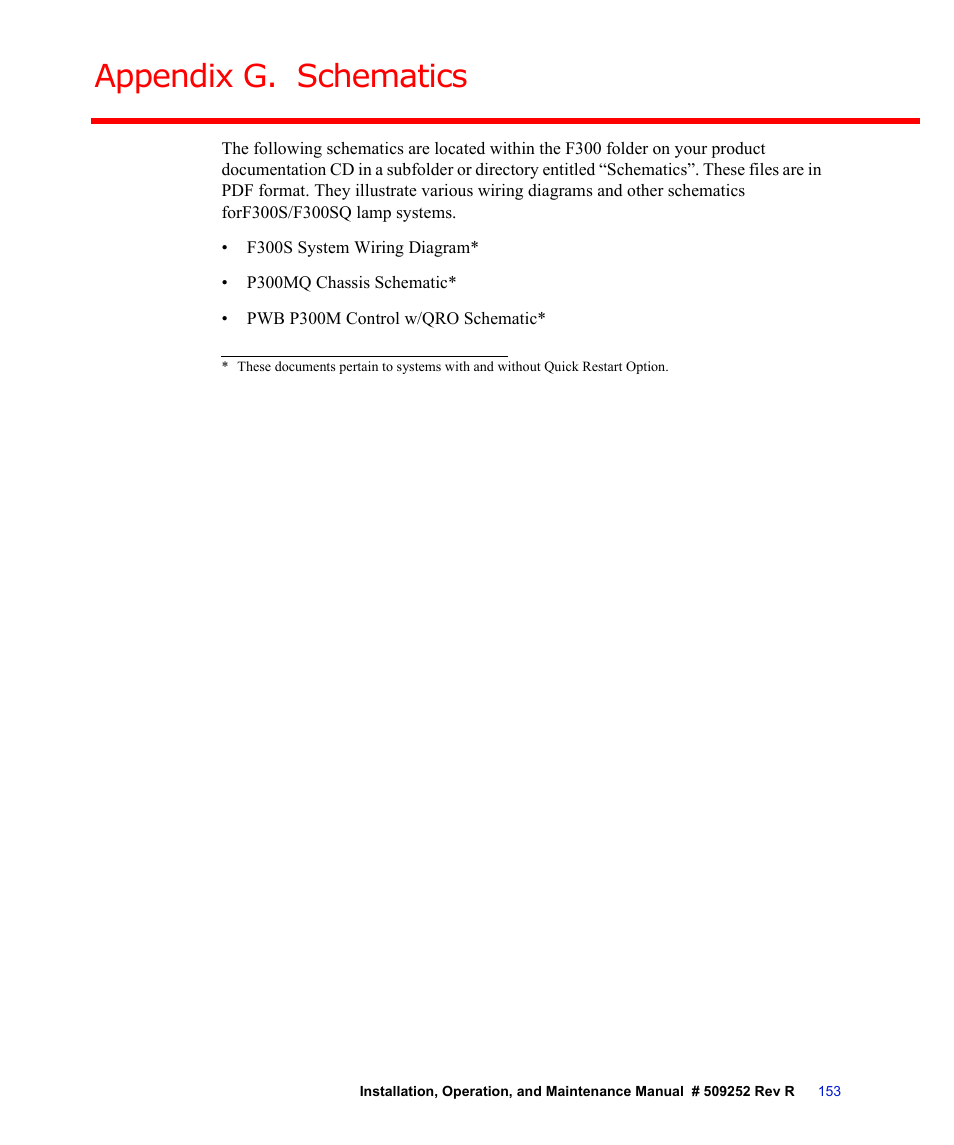 Appendix g. schematics, Appendix g, “schematics | Fusion F300S User Manual | Page 153 / 154