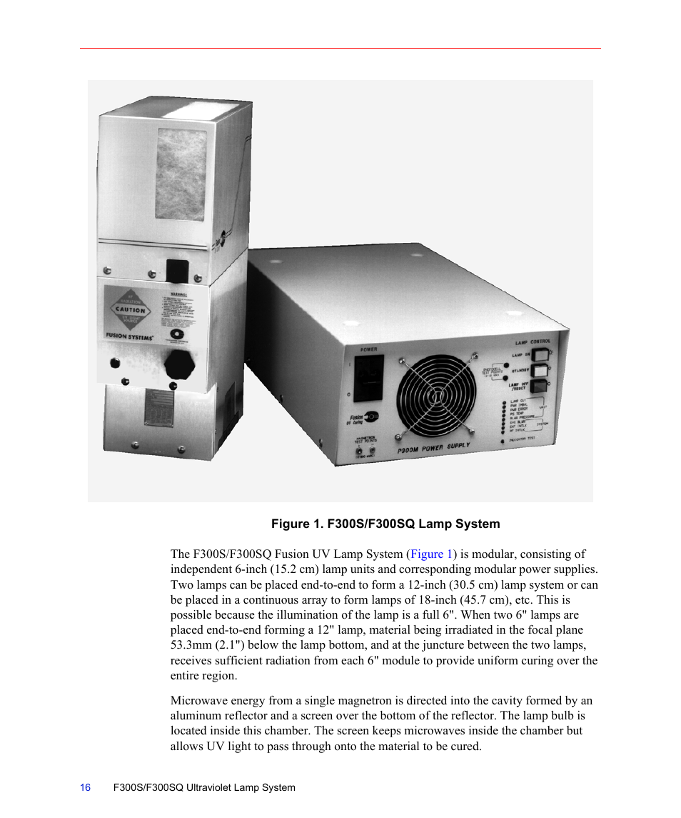 Figure 1. f300s/f300sq lamp system | Fusion F300S User Manual | Page 16 / 154