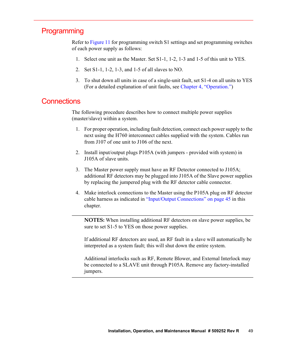 Programming, Connections, Programming connections | Fusion F300S User Manual | Page 49 / 154