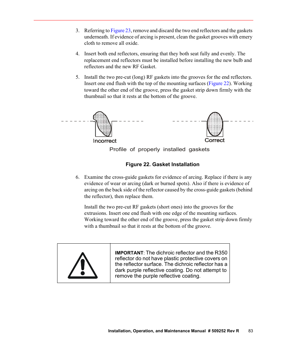 Figure 22. gasket installation | Fusion F300S User Manual | Page 83 / 154