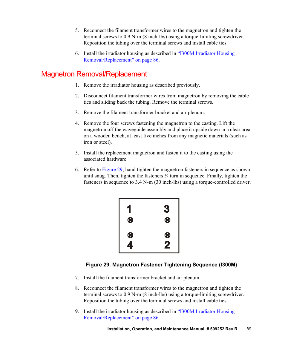 Magnetron removal/replacement | Fusion F300S User Manual | Page 89 / 154