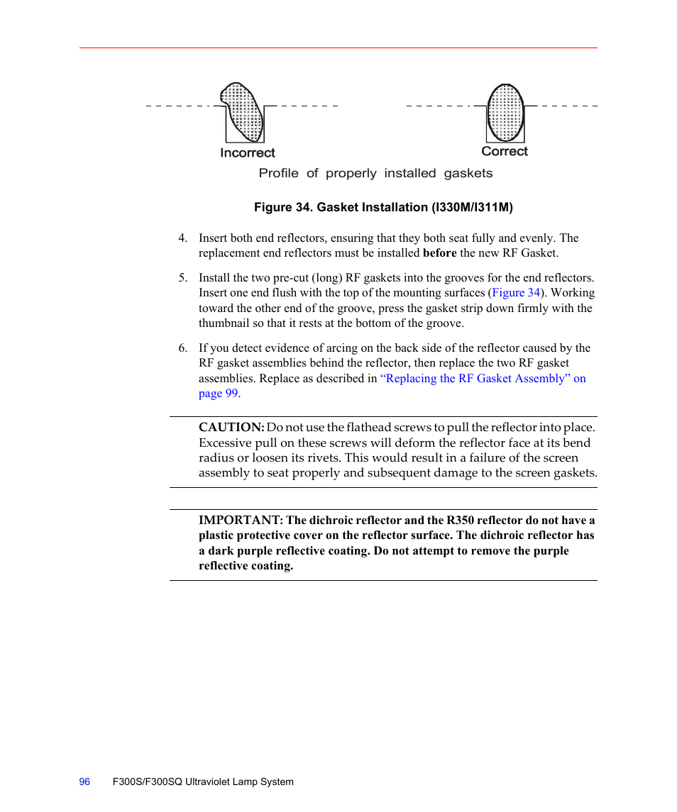 Figure 34. gasket installation (i330m/i311m) | Fusion F300S User Manual | Page 96 / 154