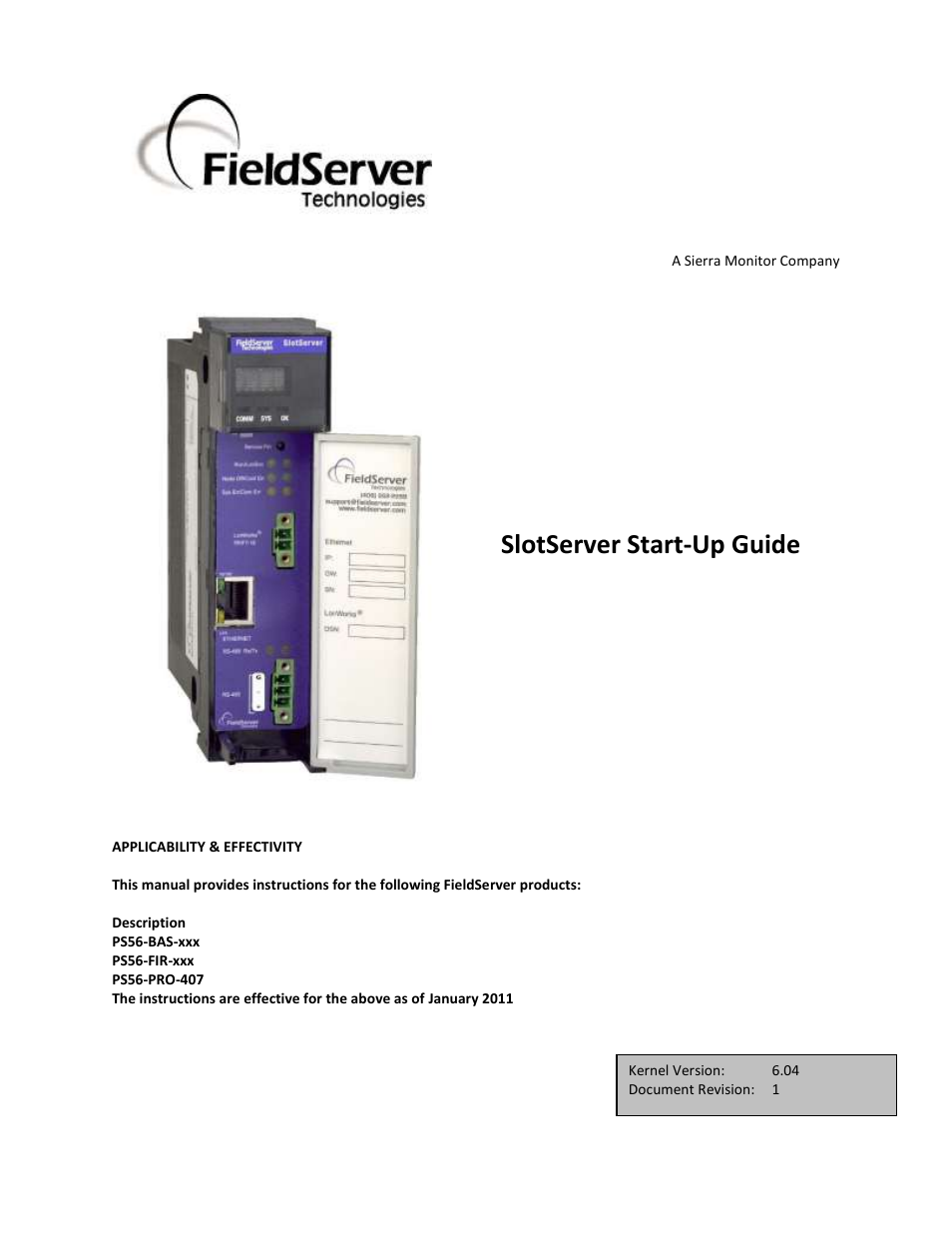 FieldServer FS-RA-CLX-PRO User Manual | 12 pages