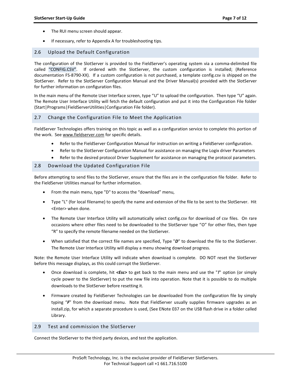 Upload the default configuration, Download the updated configuration file, Test and commission the slotserver | FieldServer FS-RA-CLX-PRO User Manual | Page 7 / 12