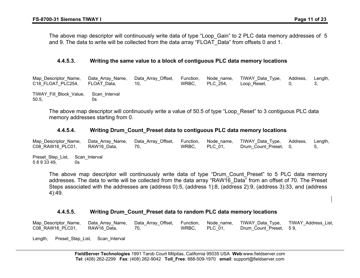 FieldServer SIEMENS TIWAY I FS-8700-31 User Manual | Page 14 / 26