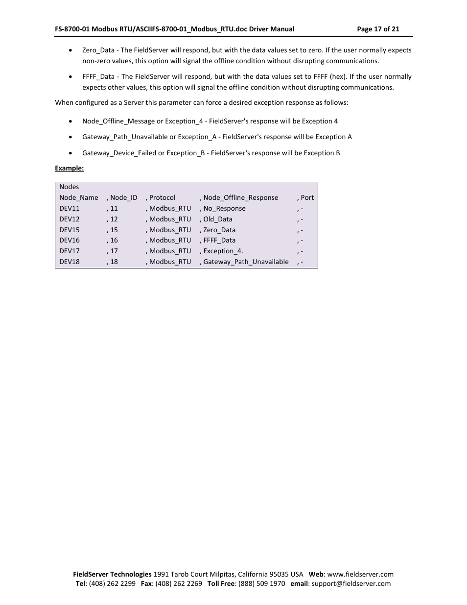 FieldServer FS-8700-08 User Manual | Page 17 / 21