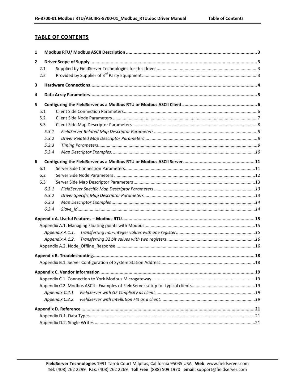 FieldServer FS-8700-08 User Manual | Page 2 / 21