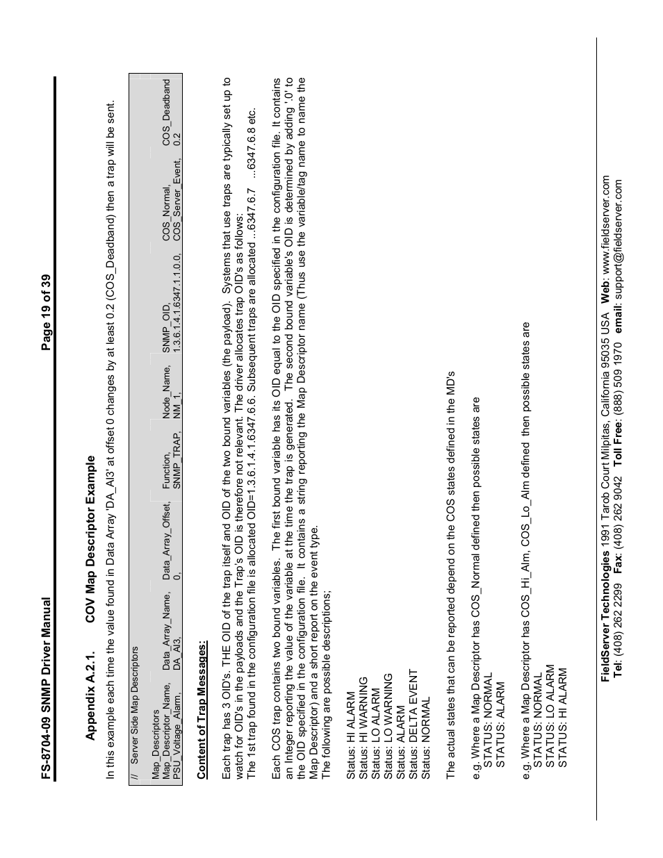 FieldServer FS-8704-09 SNMP User Manual | Page 19 / 39