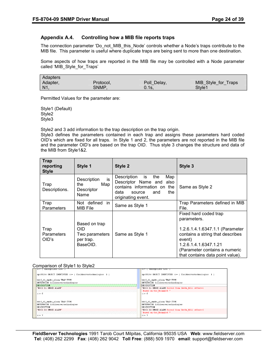FieldServer FS-8704-09 SNMP User Manual | Page 24 / 39