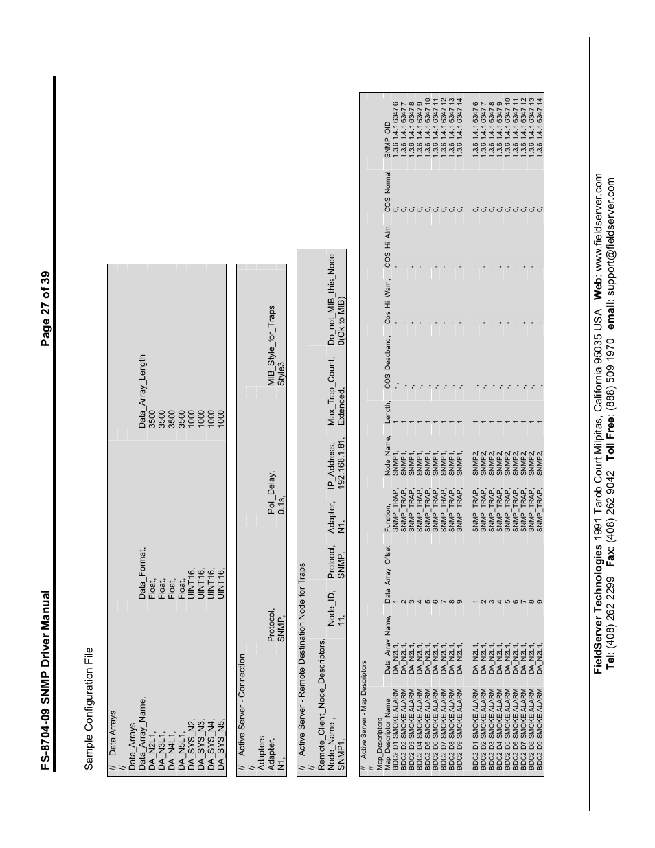 FieldServer FS-8704-09 SNMP User Manual | Page 27 / 39