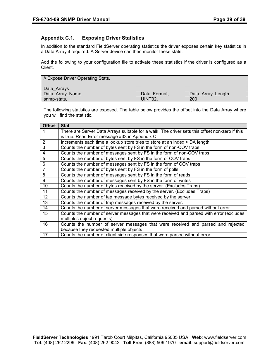 FieldServer FS-8704-09 SNMP User Manual | Page 39 / 39