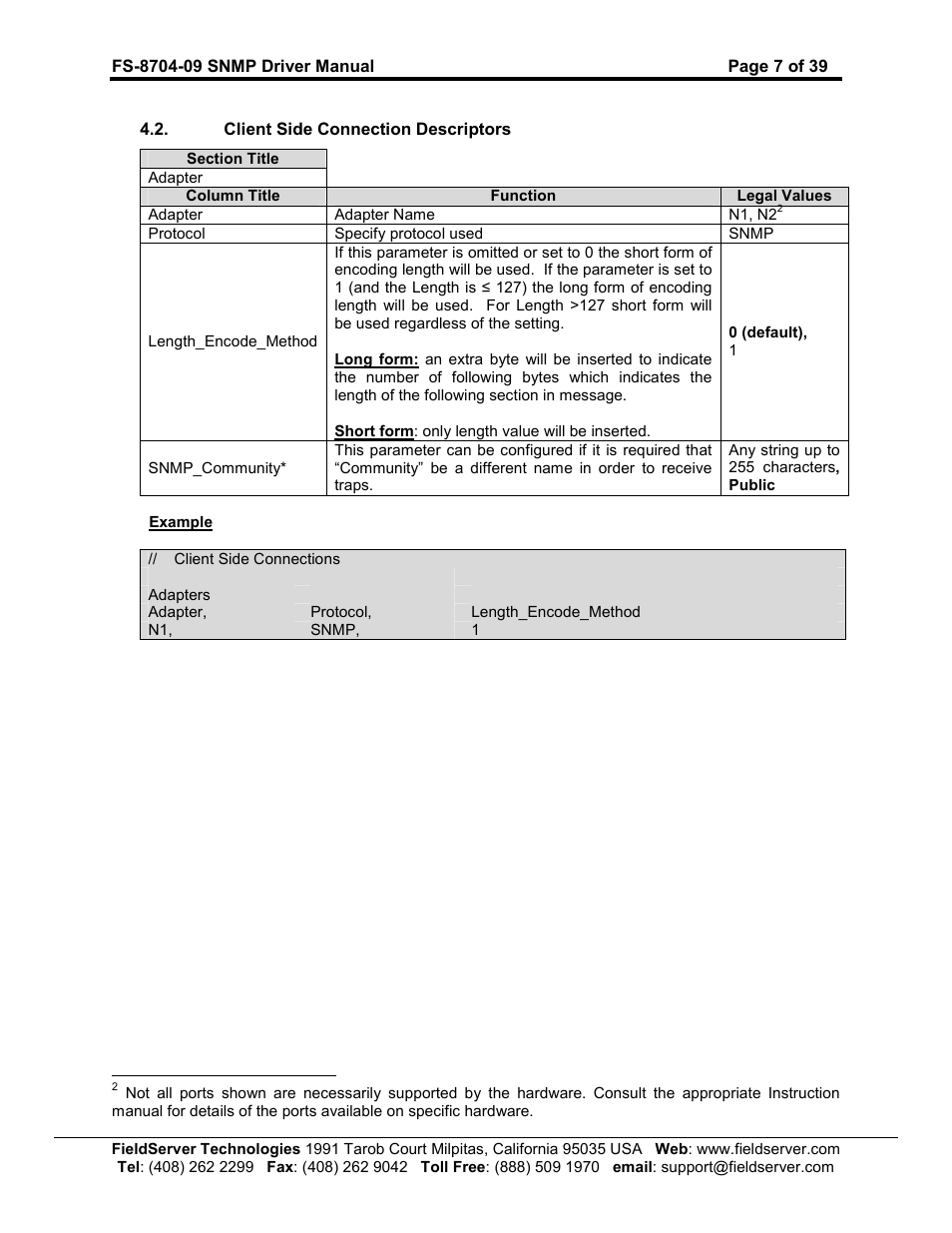 FieldServer FS-8704-09 SNMP User Manual | Page 7 / 39