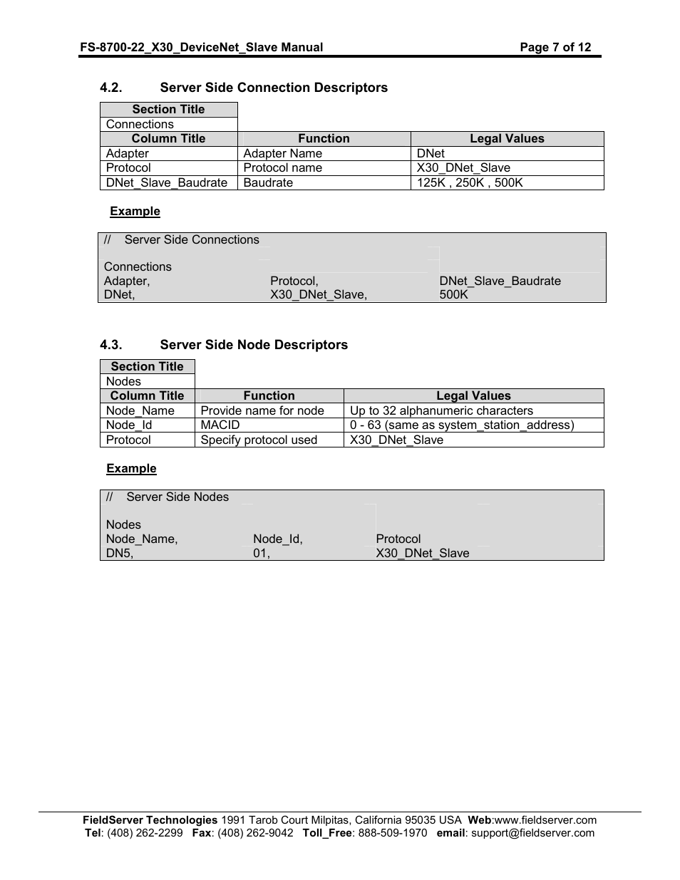 FieldServer FS-8700-22 X30 User Manual | Page 7 / 12