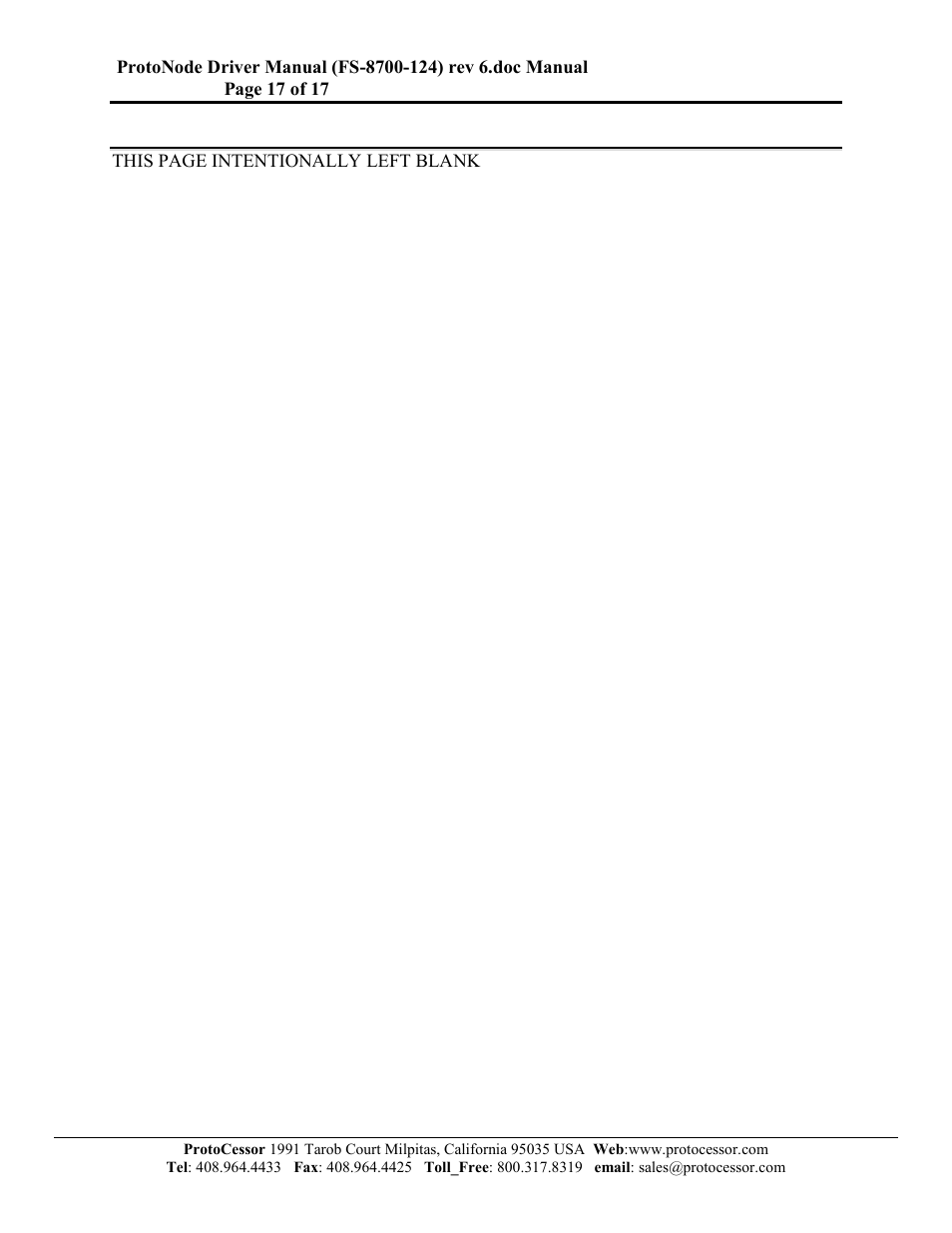 FieldServer FS-8700-124 User Manual | Page 17 / 17