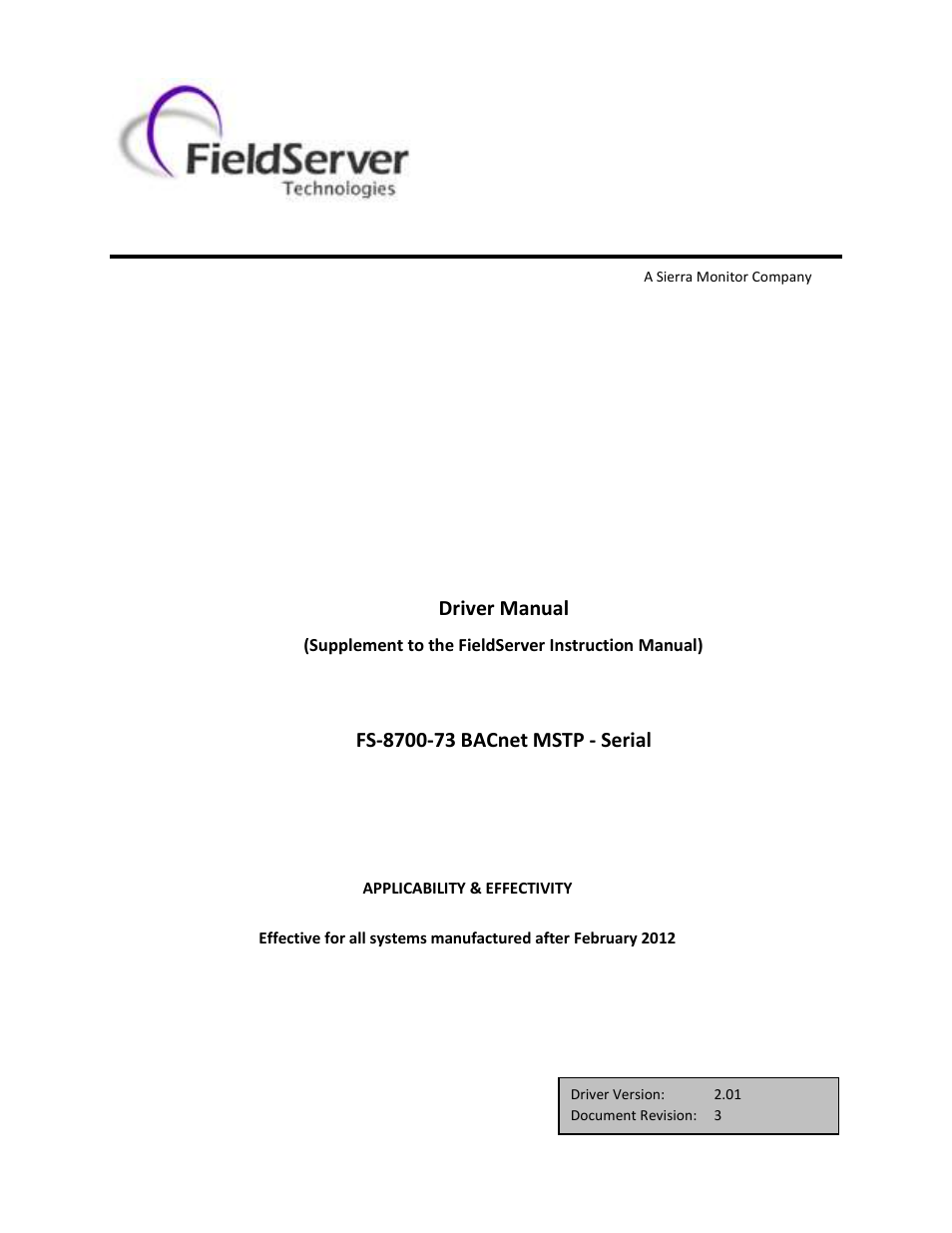 FieldServer FS-8700-73 User Manual | 48 pages