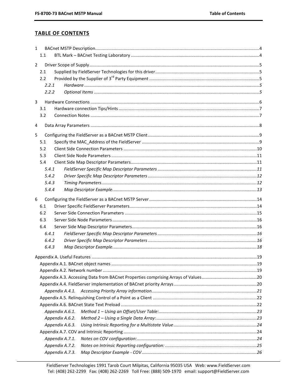 FieldServer FS-8700-73 User Manual | Page 2 / 48