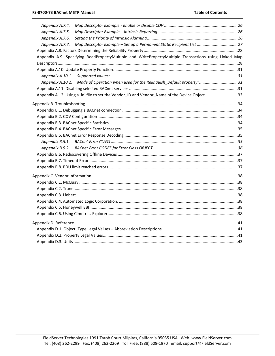 FieldServer FS-8700-73 User Manual | Page 3 / 48