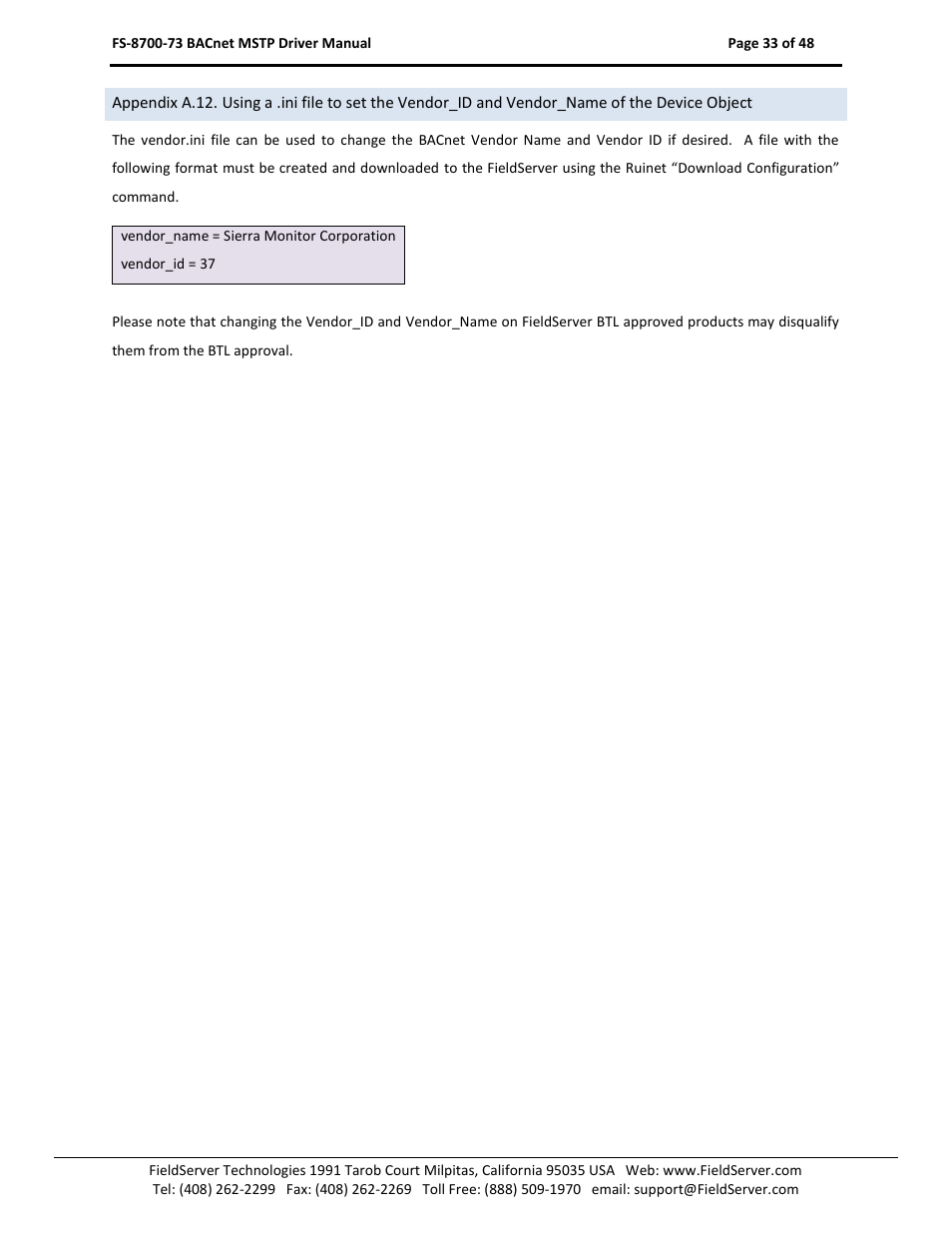 FieldServer FS-8700-73 User Manual | Page 33 / 48